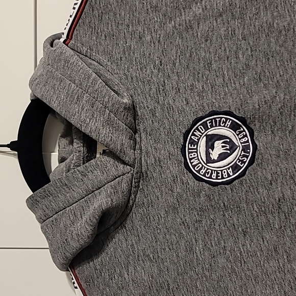 Abercrombie Kids Hoodie Boys 9/10 Gray Long Sleeve Spell-Out Logo Outdoors Comfy - Picture 2 of 9